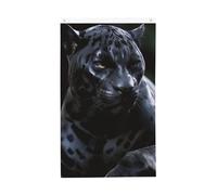 Drapeaux de 9,6 x 1,5 m double face - Drapeau panthère noire 200d - Décoration extérieure - Drapeau de bienvenue avec œillets en laiton - Drapeau de jardin pour mariage toutes saisons