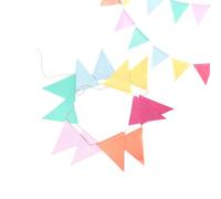 Drapeaux de bannière de fanion colorés, guirlande de bannière de drapeau en lin de coton fanion arc-en-ciel pré-enfilé pour les vacances d'anniversaire et la fête à thème (3 mètres 12 pièces)