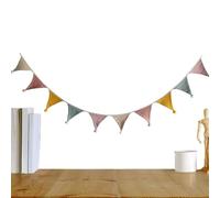 Drapeaux de bannière de fanions - Décoration de guirlande en tissu de douche de bébé de 9 pieds, drapeaux de fanions | Bannière de drapeau en coton pour fête d'anniversaire dans la chambre d'écolière
