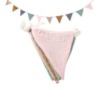 Drapeaux de bannière - Guirlande triangulaire en tissu de coton lavable, bannière décorative pour chambre d'enfant, crèche, fête, fête prénatale, anniversaire, décoration intérieure