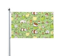 Drapeaux de bienvenue 200D robustes pour jardin, 91 x 152 cm | Drapeau de cochon d'Inde pour l'extérieur - Imperméable - Décoration pour toutes les saisons