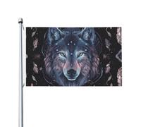 Drapeaux de bienvenue 200D robustes pour jardin, 91 x 152 cm | Drapeau de loups et attrape-rêves pour l'extérieur - Imperméable - Décoration pour les vacances en toutes saisons