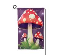 Drapeaux de bienvenue à imprimé champignon rouge magique, décoration extérieure, drapeau de jardin toutes saisons, 30,5 x 45,7 cm, plusieurs formes