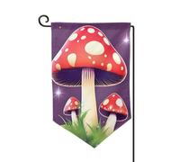 Drapeaux de bienvenue à imprimé champignon rouge magique, décoration extérieure, drapeau de jardin toutes saisons, 30,5 x 45,7 cm, plusieurs formes