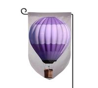 Drapeaux de bienvenue à imprimé montgolfière lavande - Décoration extérieure - Pour jardin et terrasse - 30,5 x 45,7 cm - Plusieurs formes