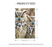 Drapeaux de bienvenue avec œillets en laiton pour toutes les saisons - 61 x 91 cm - Motif chouettes mignonnes - 200D