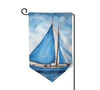 Drapeaux de bienvenue bleus à imprimé voilier, décoration extérieure, drapeau de jardin toutes saisons, 30,5 x 45,7 cm, plusieurs formes