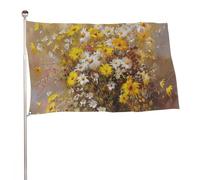 Drapeaux de bienvenue double face avec œillets en laiton - Bouquet de fleurs jaunes - Décoration de cour pour mariage, vacances saisonnières - Décoration extérieure - 88,9 x 150 cm