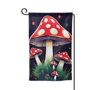 Drapeaux de bienvenue imprimés champignons magiques - Décoration extérieure - Pour jardin et terrasse - 30,5 x 45,7 cm - Plusieurs formes