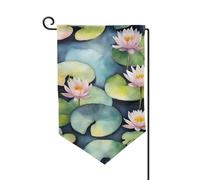 Drapeaux de bienvenue imprimés de lys noirs - Décoration extérieure - Pour jardin et terrasse - 30,5 x 45,7 cm - Plusieurs formes