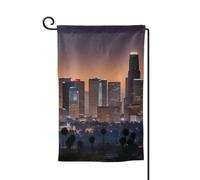 Drapeaux de bienvenue imprimés d'horizon de Los Angeles - Décoration extérieure - Pour jardin et terrasse - 30,5 x 45,7 cm - Plusieurs formes