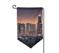 Drapeaux de bienvenue imprimés d'horizon de Los Angeles - Décoration extérieure - Pour jardin et terrasse - 30,5 x 45,7 cm - Plusieurs formes