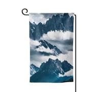 Drapeaux de bienvenue imprimés montagnes et nuages - Décoration extérieure - Pour jardin et terrasse - 30,5 x 45,7 cm - Plusieurs formes