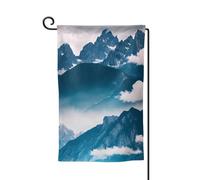 Drapeaux de bienvenue imprimés paysage avec montagnes - Décoration extérieure - Pour jardin et patio - 30,5 x 45,7 cm - Plusieurs formes