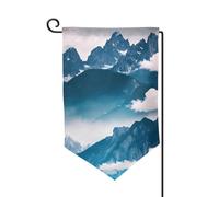 Drapeaux de bienvenue imprimés paysage avec montagnes - Décoration extérieure - Pour jardin et patio - 30,5 x 45,7 cm - Plusieurs formes