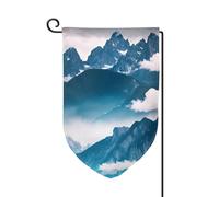 Drapeaux de bienvenue imprimés paysage avec montagnes - Décoration extérieure - Pour jardin et patio - 30,5 x 45,7 cm - Plusieurs formes