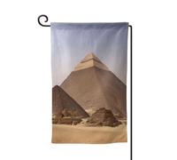 Drapeaux de bienvenue imprimés pyramides d'Égypte - Décoration extérieure - Pour jardin et terrasse - 30,5 x 45,7 cm - Plusieurs formes