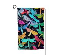 Drapeaux de bienvenue mignons avec imprimé libellules - Décoration extérieure - Pour jardin et terrasse - 30,5 x 45,7 cm - Plusieurs formes