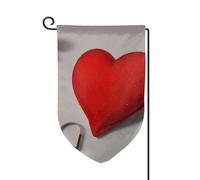 Drapeaux de bienvenue romantiques rouges à imprimé cœur rouge pour décoration extérieure pour jardin patio drapeau 30,5 x 45,7 cm, plusieurs formes