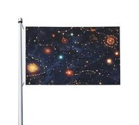 Drapeaux de carte de constellation d'étoiles pour l'extérieur de 0,9 x 1,5 m, drapeau de jardin saisonnier double face avec œillets, drapeau d'extérieur pour décoration de maison, toile de fond pour