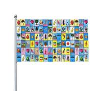 Drapeaux de cartes de loterie mexicaine 3 x 5 pieds Grande bannière de bienvenue Drapeau de jardin Drapeau de décoration extérieure pour maison Jardin Fête