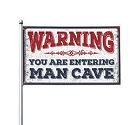 Drapeaux de chambre à coucher avec inscription « Warning You Are Entering Man » - Décoration d'intérieur pour homme - Drapeaux amusants pour dortoir (152 x 244 cm)