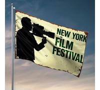 Drapeaux de chambre à coucher Festival du film de New York : Capturer le drapeau de l'esprit du cinéma Décoration de porche trucs cool pour garçons (60 x 90 cm)