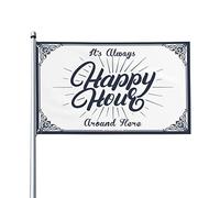 Drapeaux de chambre à coucher « It's Always Happy Hour Around Here » - Drapeaux cool pour décoration de chambre d'homme (60 x 90 cm)