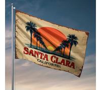 Drapeaux de chambre à coucher Santa Clara, Californie : un drapeau tropical du paradis du coucher de soleil pour décoration de cour extérieure (60 x 90 cm)