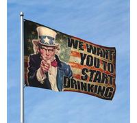 Drapeaux de chambre à coucher « We Want You To Start Drinking » - Décoration d'intérieur pour homme - Drapeaux amusants pour dortoir (60 x 90 cm)