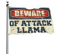 Drapeaux de chambre amusants « Beware of Attack » - Drapeaux muraux amusants pour l'extérieur (120 x 180 cm)