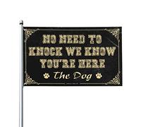 Drapeaux de chambre amusants « No Need To Knock We Know You 'Re Here » pour décoration de chambre (152 x 244 cm)