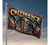 Drapeaux de chambre Creedence Clearwater Revival : un drapeau musical vibrant héritage décoration de porche cool trucs pour garçons (60 x 90 cm)