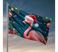 Drapeaux de chambre de dortoir pour gars, un flamant rose portant un chapeau de Père Noël. Drapeaux de dortoir pour les gars de l'université Drapeaux de chambre amusants (152 x 244 cm)