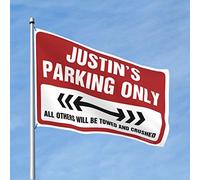 Drapeaux de chambre drôles Justin Parking Only Flag Décoration d'automne Extérieur Jardin Bar Decor (Taille : 30 x 45 cm)
