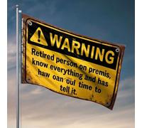 Drapeaux de chambre d'université pour personnes retraitées sur place, Know Everything Flag Man Cave Rules Decor for Man Cave (30 x 45 cm)