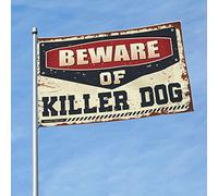 Drapeaux de chambre pour adolescents « Beware of Killer Dog » - Décoration de grotte - 30 x 45 cm