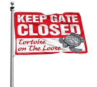 Drapeaux de chambre pour adolescents « Please Close The Gate Tortue on the Loose Flag Man Cave Decorations Pool Stuff(30 x 45 cm)