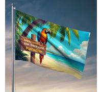 Drapeaux de chambre pour adolescents « Welcome To Our Backyard Paradise! » Drapeaux d'été pour la maison pour les garçons (30 x 45 cm)