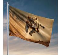 Drapeaux de chambre pour filles « A Leopard Is Running In The Wild » - Accessoires de bar d'extérieur - Drapeaux décoratifs pour chambre à coucher (152 x 244 cm)