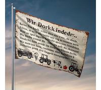 Drapeaux de chambre pour gars Humour agricole allemand : un poème idiot sur les tracteurs, la crème glacée et le drapeau décoratif pour homme drapeau grotte pour chambre à coucher (152 x 244 cm)