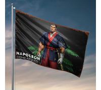 Drapeaux de chambre pour gars Samouraï Napoléon : The Unlikely Warrior Flag Posters pour dortoir universitaire Accessoires de bar (30 x 45 cm)
