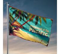 Drapeaux de chambre pour les gars aire de jeux du Pacifique : un drapeau de paradis tropical décoration d'automne amusante pour l'extérieur (30 x 45 cm)