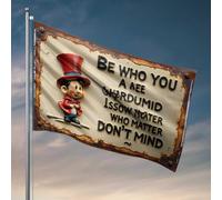 Drapeaux de chambre pour les gars Be Who You Are : A Whimsical Reminder To Embrace Your True Self Flag Man Cabe Decor Funny Dorm Drapeaux (120 x 180 cm)