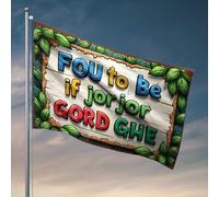 Drapeaux de chambre pour les gars Fou To Be If Jor Jor Gord Ghe : un drapeau d'aventure coloré pour homme cabe décoration drôle drapeaux de dortoir (30 x 45 cm)