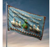 Drapeaux de chambre pour les gars Quack! Un dilemme de caneton : trouver leur équipe parmi le drapeau Squi Man Cabe Decor Funny Dorm Drapeaux (30 x 45 cm)