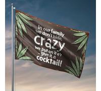 Drapeaux de chambre universitaire avec citation amusante : Embrassez votre fou avec un cocktail ! Drapeau décoratif pour homme et fille (30 x 45 cm)