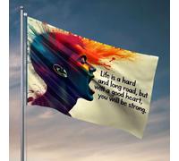 Drapeaux de chambre universitaire Life's Journey Is Tough, But A Good Heart Makes You Strong Drapeau Man Cave Rules Décor pour grotte d'homme (152 x 244 cm)