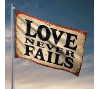 Drapeaux de chambre universitaire Love Never Fails. Drapeau Man Cave Rules Decor For Man Cave (30 x 45 cm)