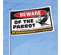 Drapeaux de chambre universitaire Méfiez-vous des perroquets - Règles drôles de grotte (120 x 180 cm)